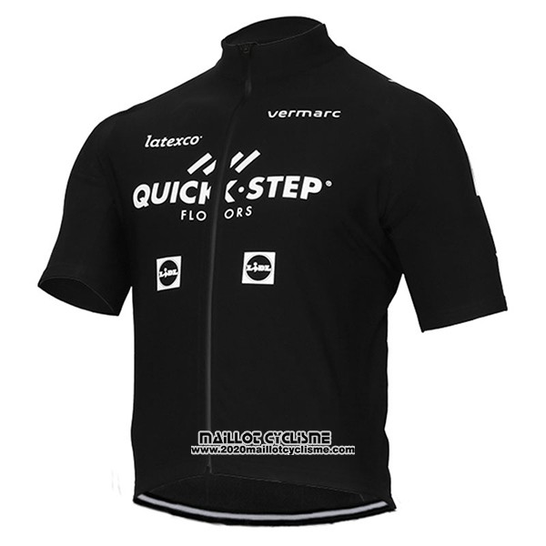 2017 Maillot Ciclismo Quick Step Floors Noir Manches Courtes et Cuissard